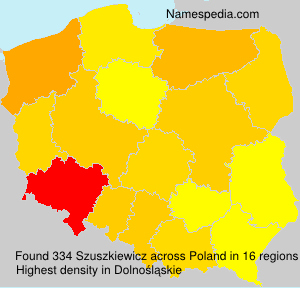 Surname Szuszkiewicz in Poland