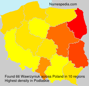 Surname Wawrzyniuk in Poland