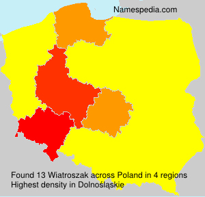 Surname Wiatroszak in Poland