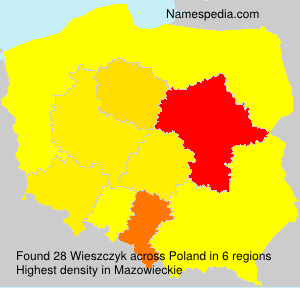 Surname Wieszczyk in Poland