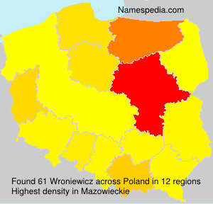 Surname Wroniewicz in Poland