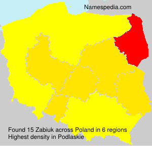 Surname Zabiuk in Poland