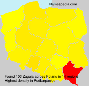 Surname Zagaja in Poland