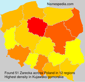 Surname Zarecka in Poland
