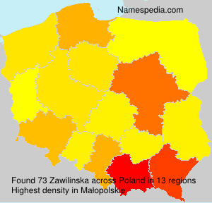 Surname Zawilinska in Poland