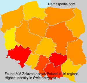 Surname Zelazna in Poland