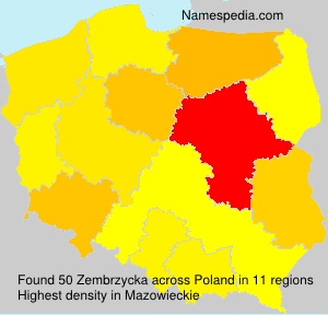 Surname Zembrzycka in Poland