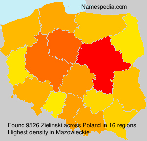 Surname Zielinski in Poland