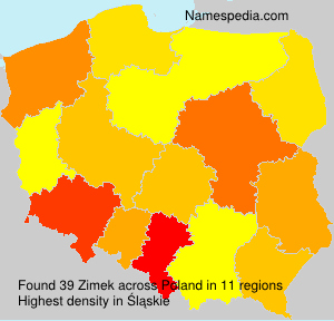 Surname Zimek in Poland