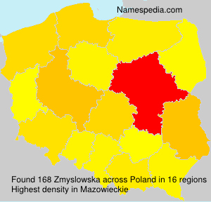 Surname Zmyslowska in Poland