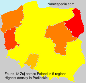 Surname Zuj in Poland
