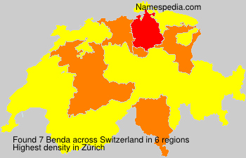 Surname Benda in Switzerland