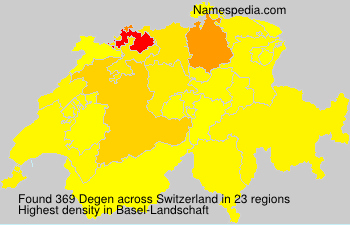 Surname Degen in Switzerland