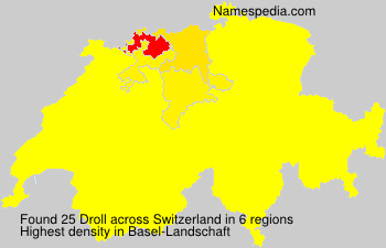 Surname Droll in Switzerland