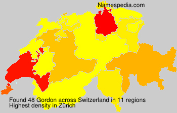 Surname Gordon in Switzerland