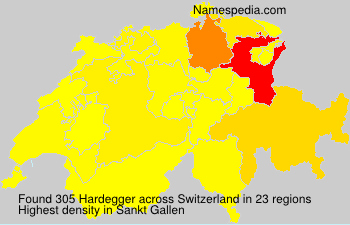Surname Hardegger in Switzerland