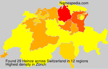 Surname Heinze in Switzerland
