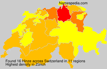 Surname Hinze in Switzerland