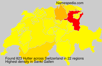 Surname Hutter in Switzerland