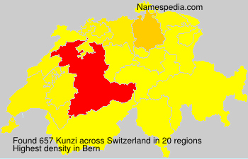 Surname Kunzi in Switzerland