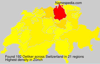 Surname Oetiker in Switzerland