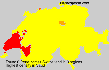 Surname Petre in Switzerland