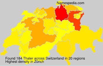 Surname Thaler in Switzerland