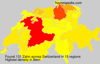 Surname Zahn in Switzerland