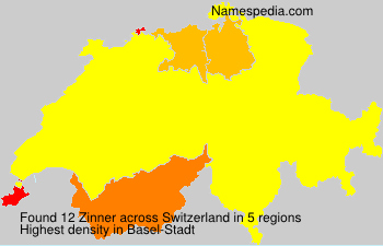 Surname Zinner in Switzerland