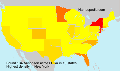 Surname Aanonsen in USA