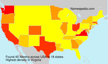 Surname Abreha in USA