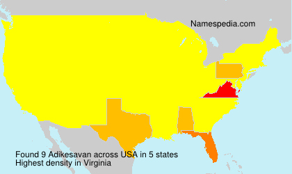 Surname Adikesavan in USA