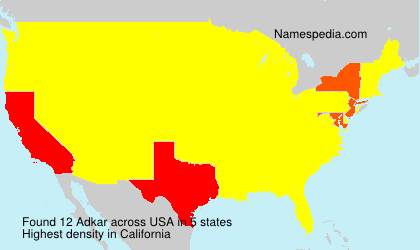 Surname Adkar in USA