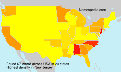 Surname Afford in USA