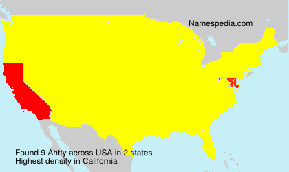 Surname Ahtty in USA