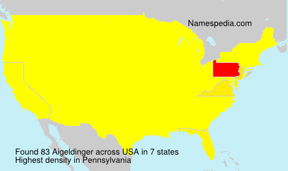 Surname Aigeldinger in USA