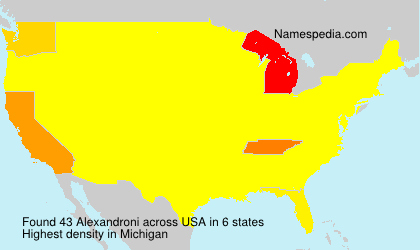 Surname Alexandroni in USA
