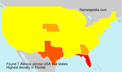 Surname Alexcia in USA