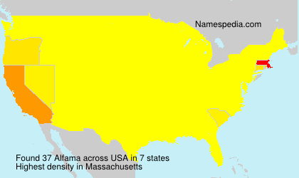 Surname Alfama in USA