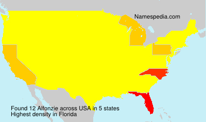 Surname Alfonzie in USA