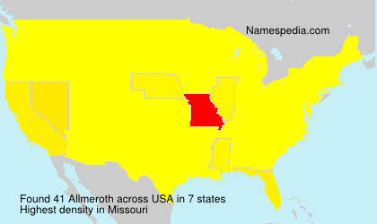 Surname Allmeroth in USA