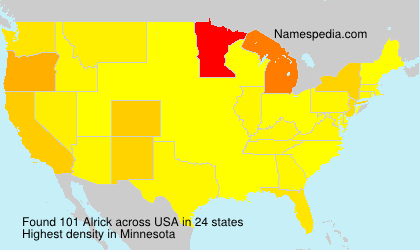 Surname Alrick in USA