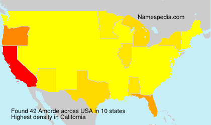 Surname Amorde in USA