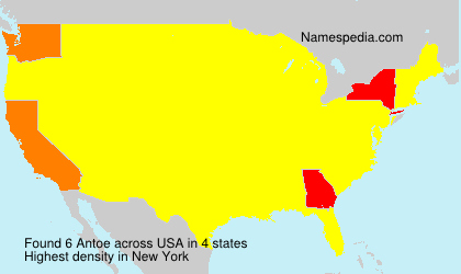 Surname Antoe in USA