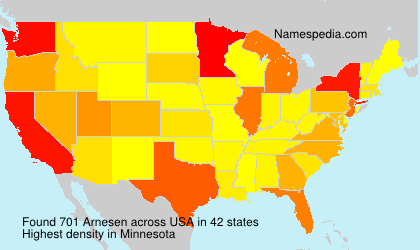 Surname Arnesen in USA