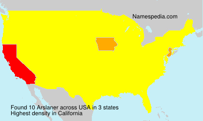 Surname Arslaner in USA