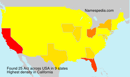 Surname Arz in USA
