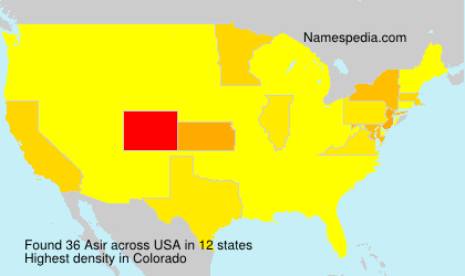 Surname Asir in USA