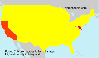 Surname Aspron in USA