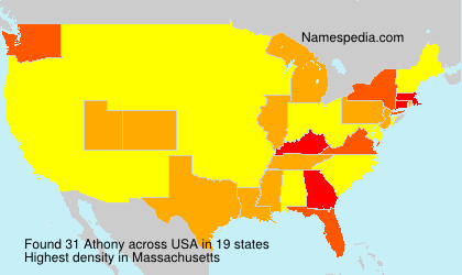 Surname Athony in USA